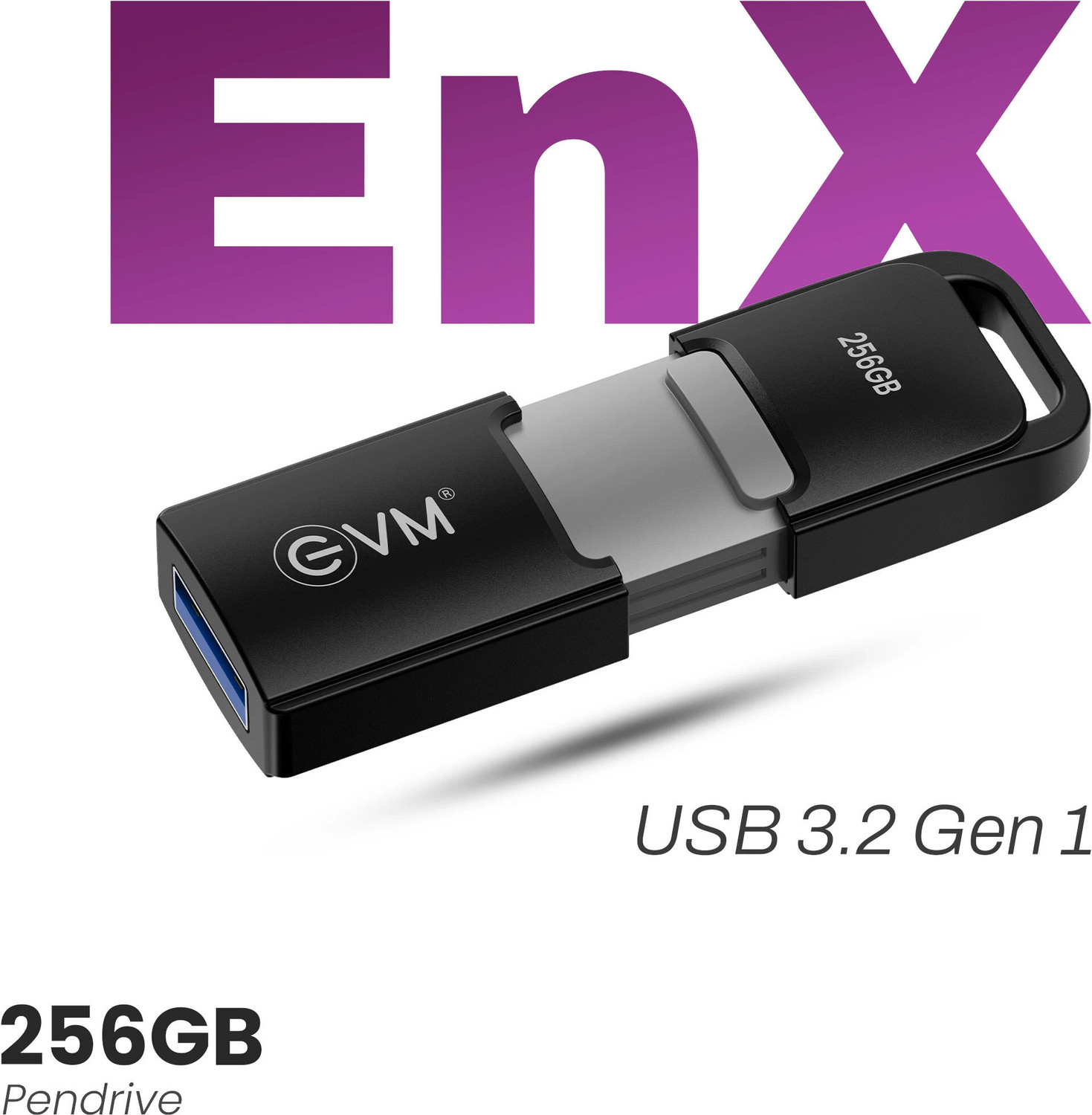 Image of EVM ENX /256G 256 GB Pen Drive Compatible with Laptop, Desktop Computer, Audio Player, Television USB 3.2 Plastic Case