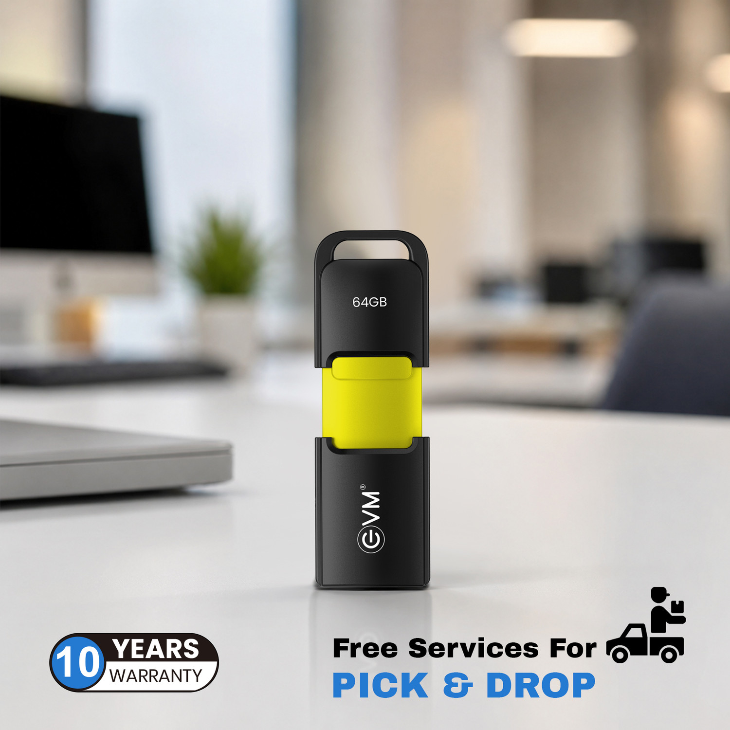 Image of EVM ENX /64G 64 GB Pen Drive Compatible with Laptop, Desktop Computer, Audio Player, Television USB 3.2 Plastic Case