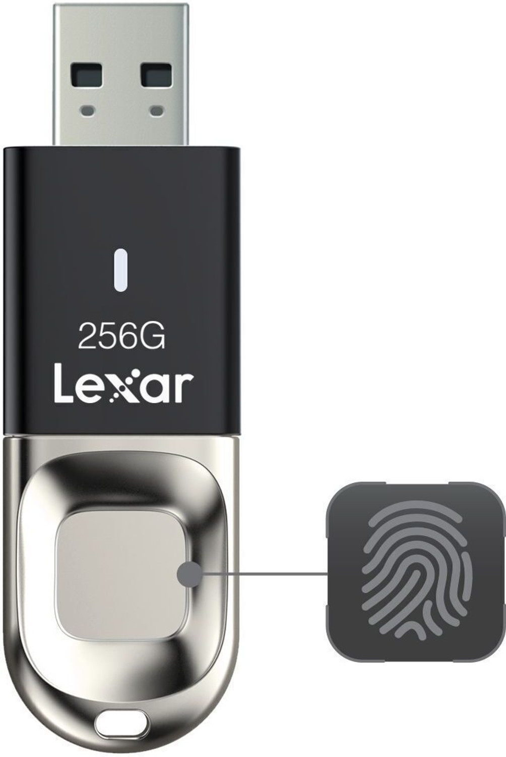 Image of Lexar Fingerprint F35 Pro Gen1 (400MB /s Read) 256 GB Pen Drive Compatible with Laptop USB 3.1 Metal Case