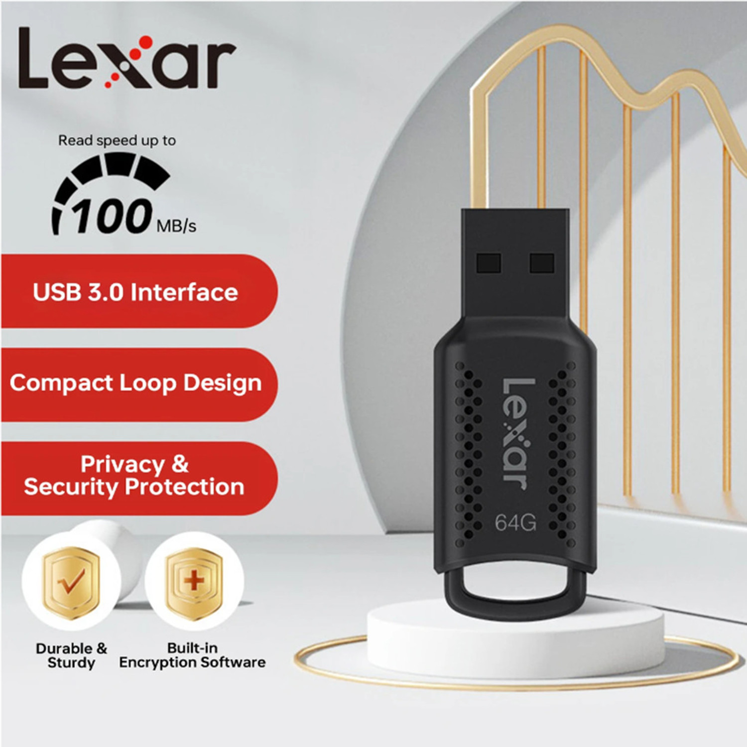Image of Lexar LJDV400032G-BNBNG 32 GB Pen Drive Compatible with Audio Player, Desktop Computer, Gaming Console, Laptop, Mobile, Netbook, Tablet, Television USB 3.2 Plastic Case
