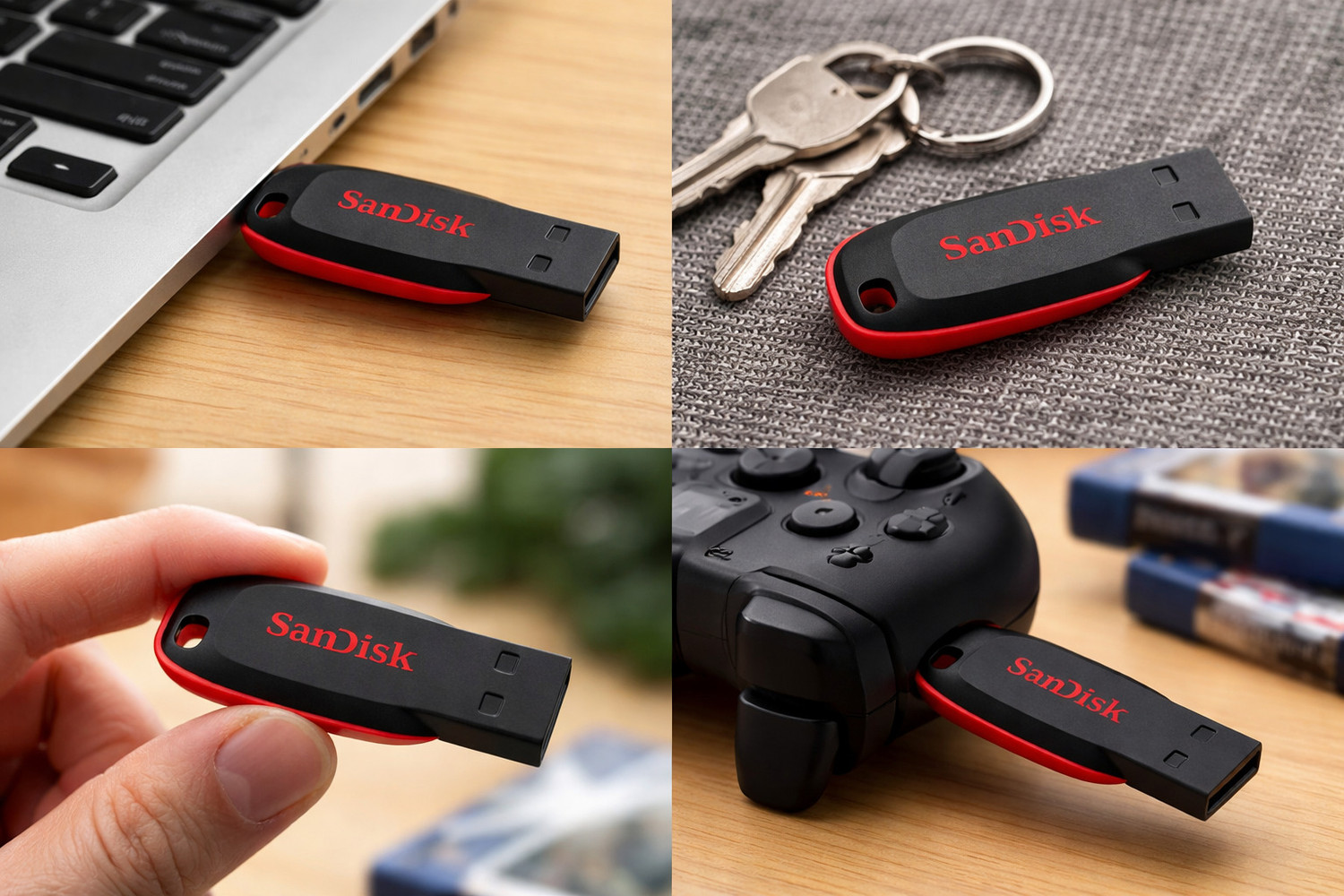 Image of SanDisk Cruze Blade SDCZ50-032G 32 GB Pen Drive Compatible with Desktop Computer, Laptop, Television, Audio Player USB 2.0 Plastic Case