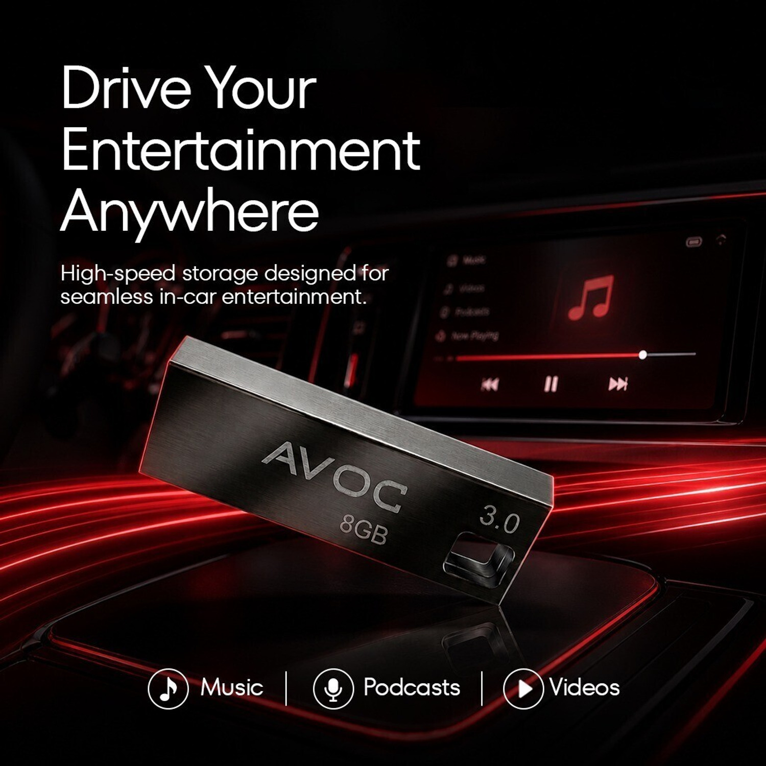 Image of AVOC FLASH HIGH Speed Metal USB Flash Drive F02 8 GB Pen Drive Compatible with Laptop, Desktop Computer, Audio Player USB 3.0 Metal Case