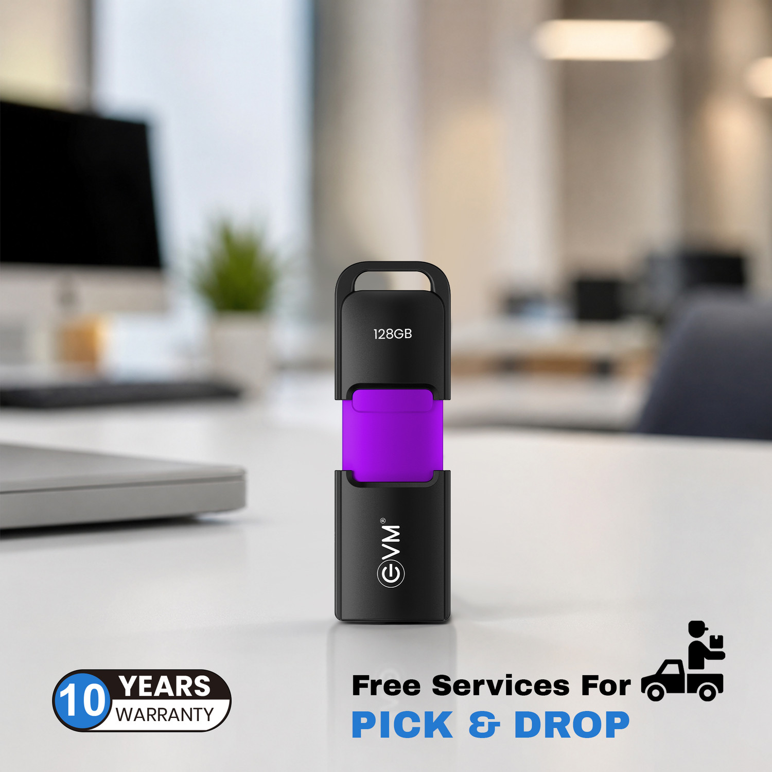 Image of EVM ENX /128G 128 GB Pen Drive Compatible with Laptop, Desktop Computer, Audio Player, Television USB 3.2 Plastic Case
