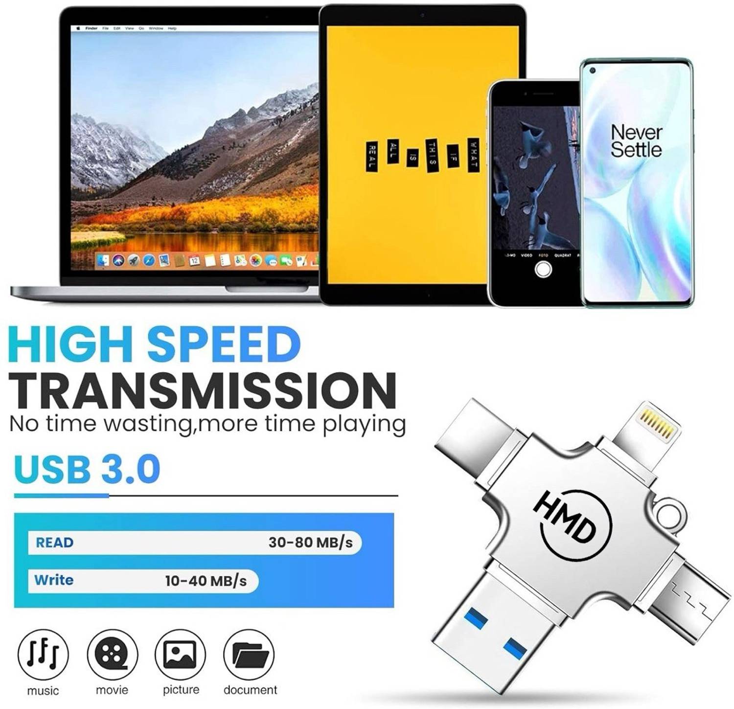 hmd 128GB 4 in 1 Flash Drive - Image 3
