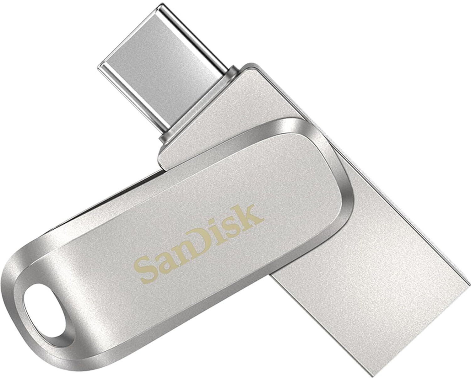 Image of SanDisk Ultra Dual Drive Luxe Type-C 128GB, OTG, Upto 400MB /s, Pendrive 128 GB OTG Drive Compatible with Mobile, Desktop Computer, Laptop, Tablet USB 3.2 Metal Case (Silver, Type A to Type C)