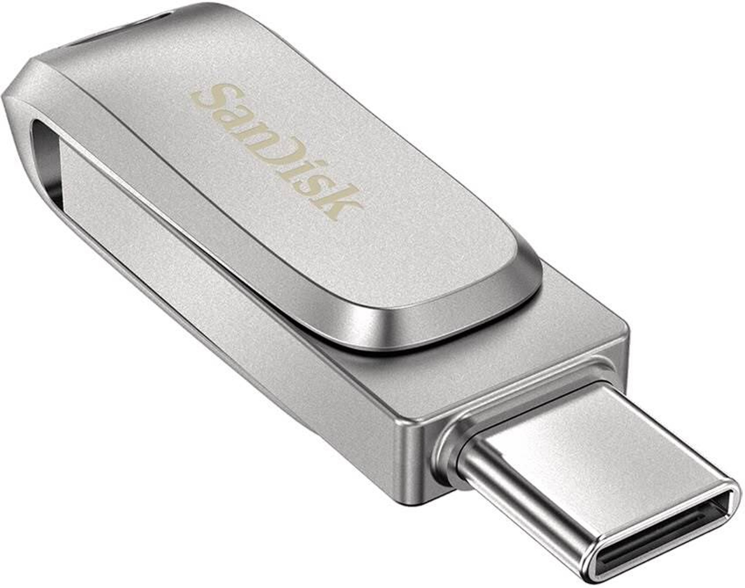 Image of SanDisk SDDDC4-128G-I47PD 128 GB OTG Drive Compatible with Laptop, Desktop Computer, Audio Player, Mobile, Tablet, Netbook, Gaming Console, Television USB 3.2 Metal Case