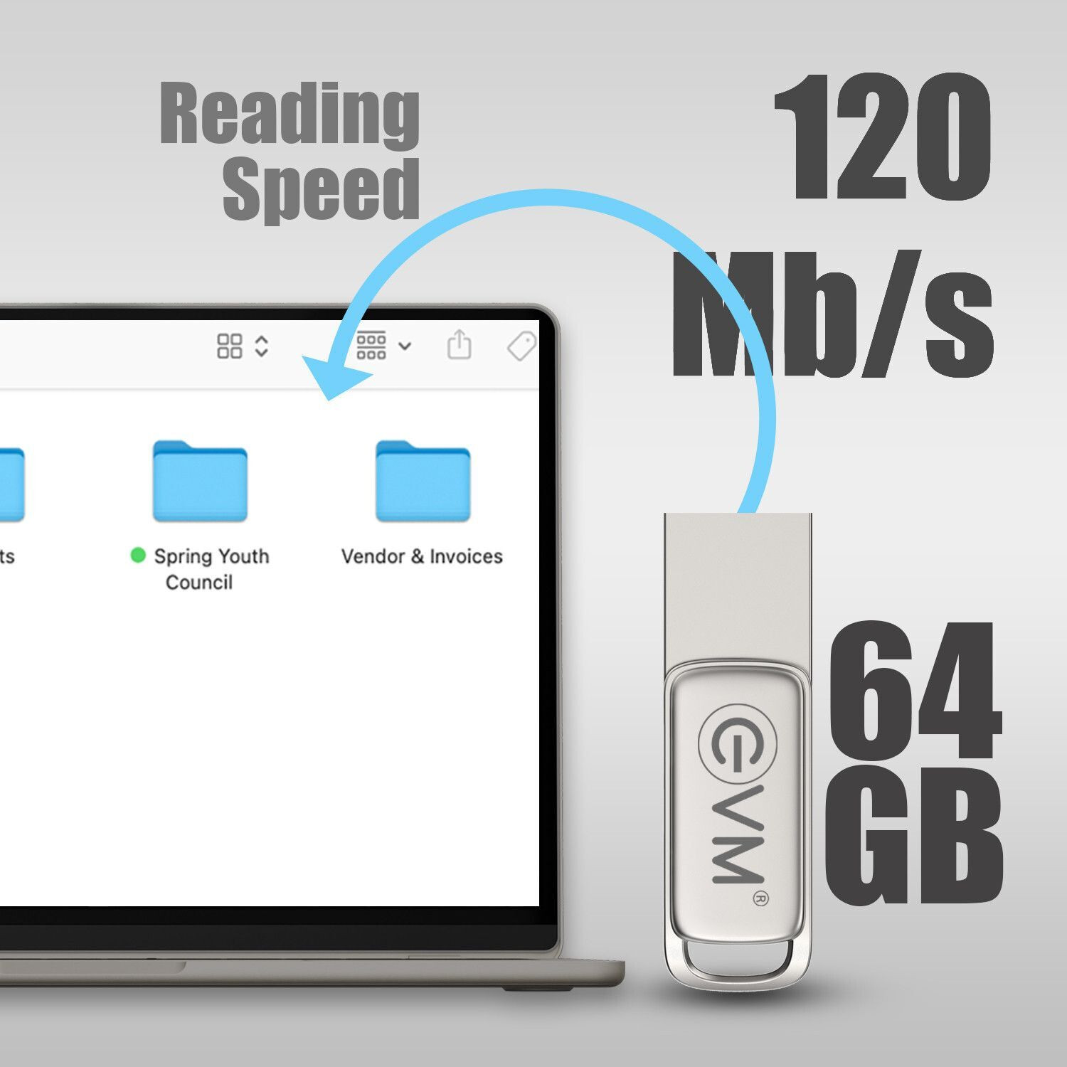 Image of EVM EEPOT /64G 64 GB OTG Drive Compatible with Desktop Computer, Laptop, Mobile, Tablet USB 3.2 Metal Case