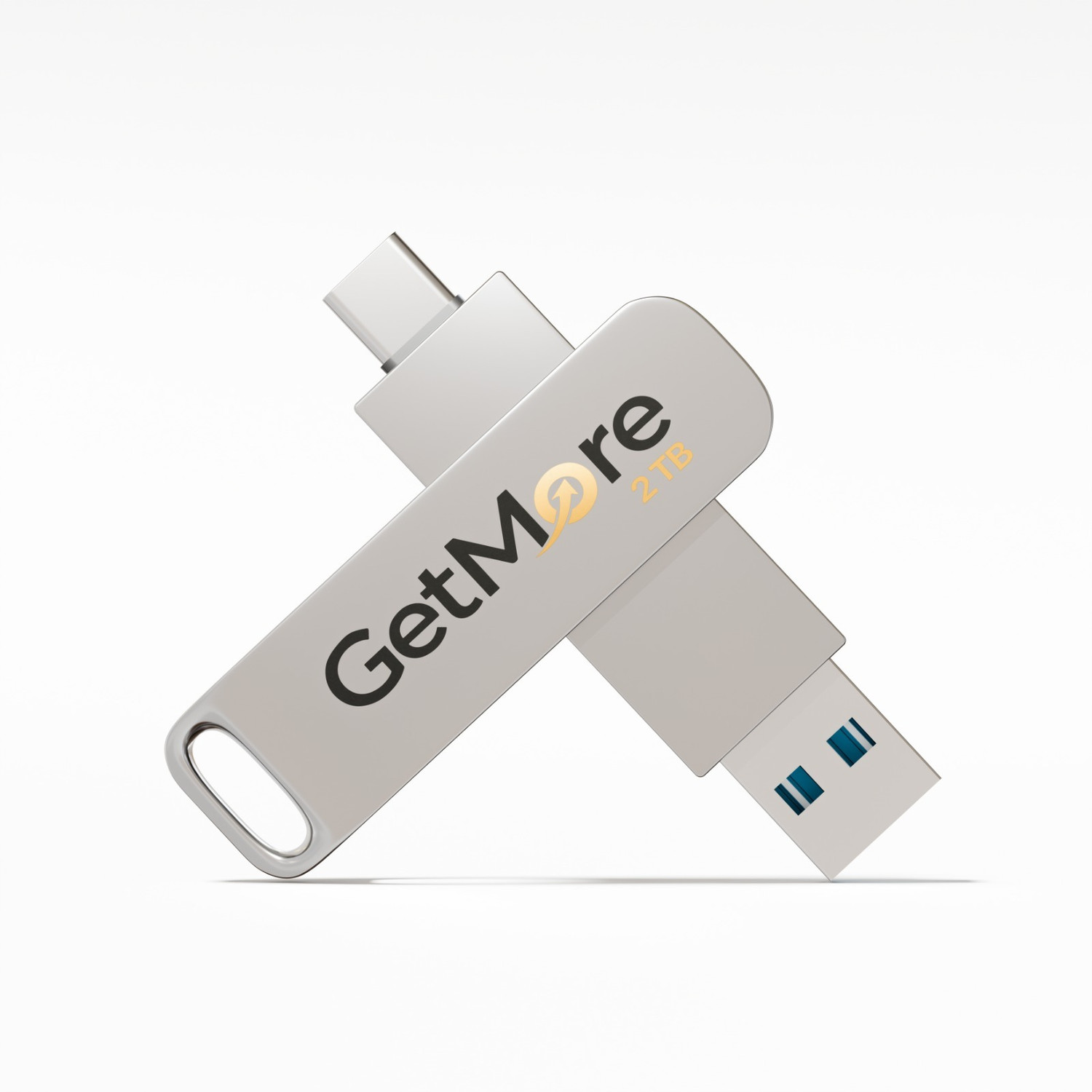 Image of Getmor computer storage type-C and usb type-A 2 TB OTG Drive Compatible with Desktop Computer, Laptop, Mobile, Television, Audio Player USB 3.0 Metal Case