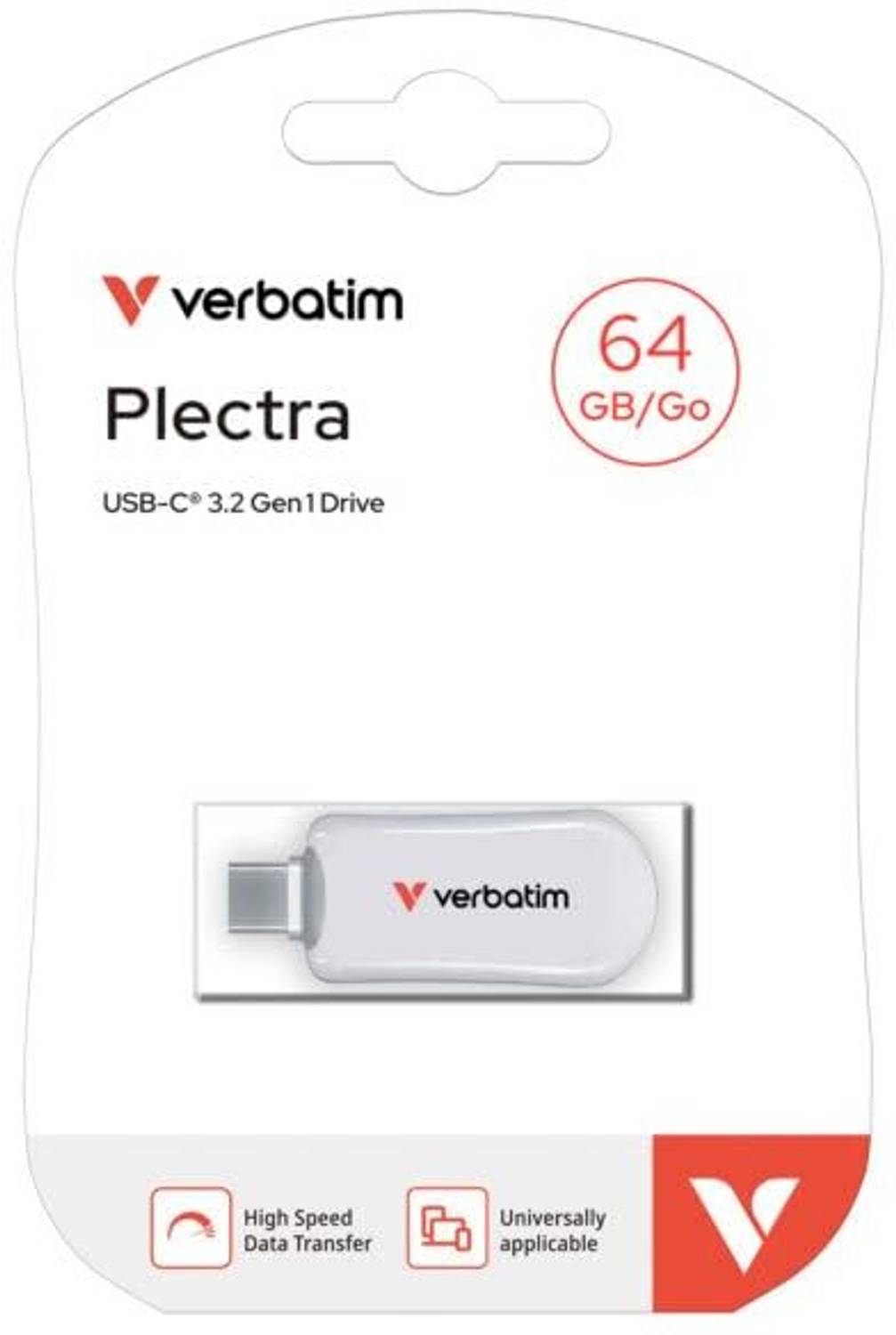 Verbatim Plectra 30228 64 GB OTG Drive Compatible with Audio Player, Desktop Computer, Gaming Console, Laptop, Mobile, Tablet USB 3.2 Plastic Case