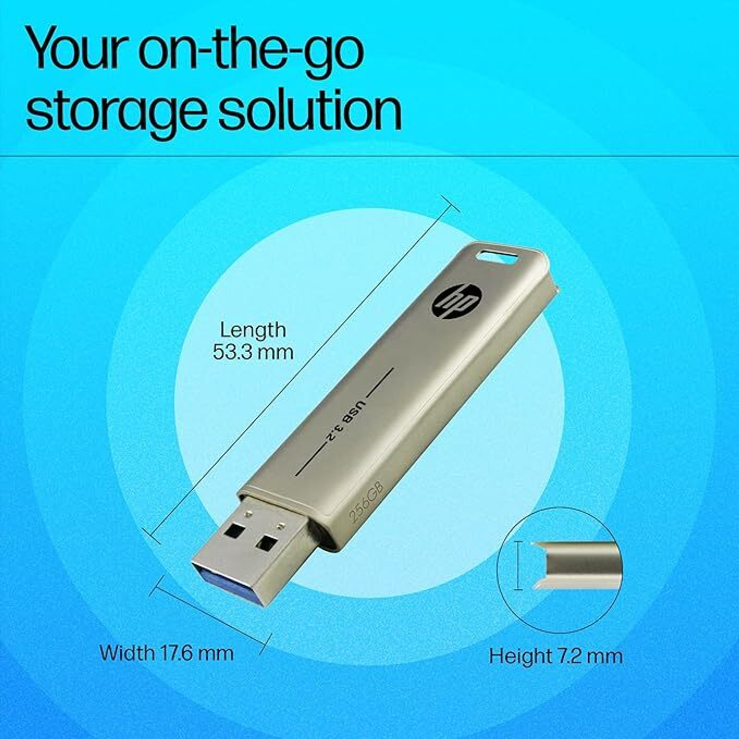 Image of HP 796w 256GB USB 3.2 Flash Drive 256 GB Pen Drive Compatible with Laptop USB 3.2 Metal Case