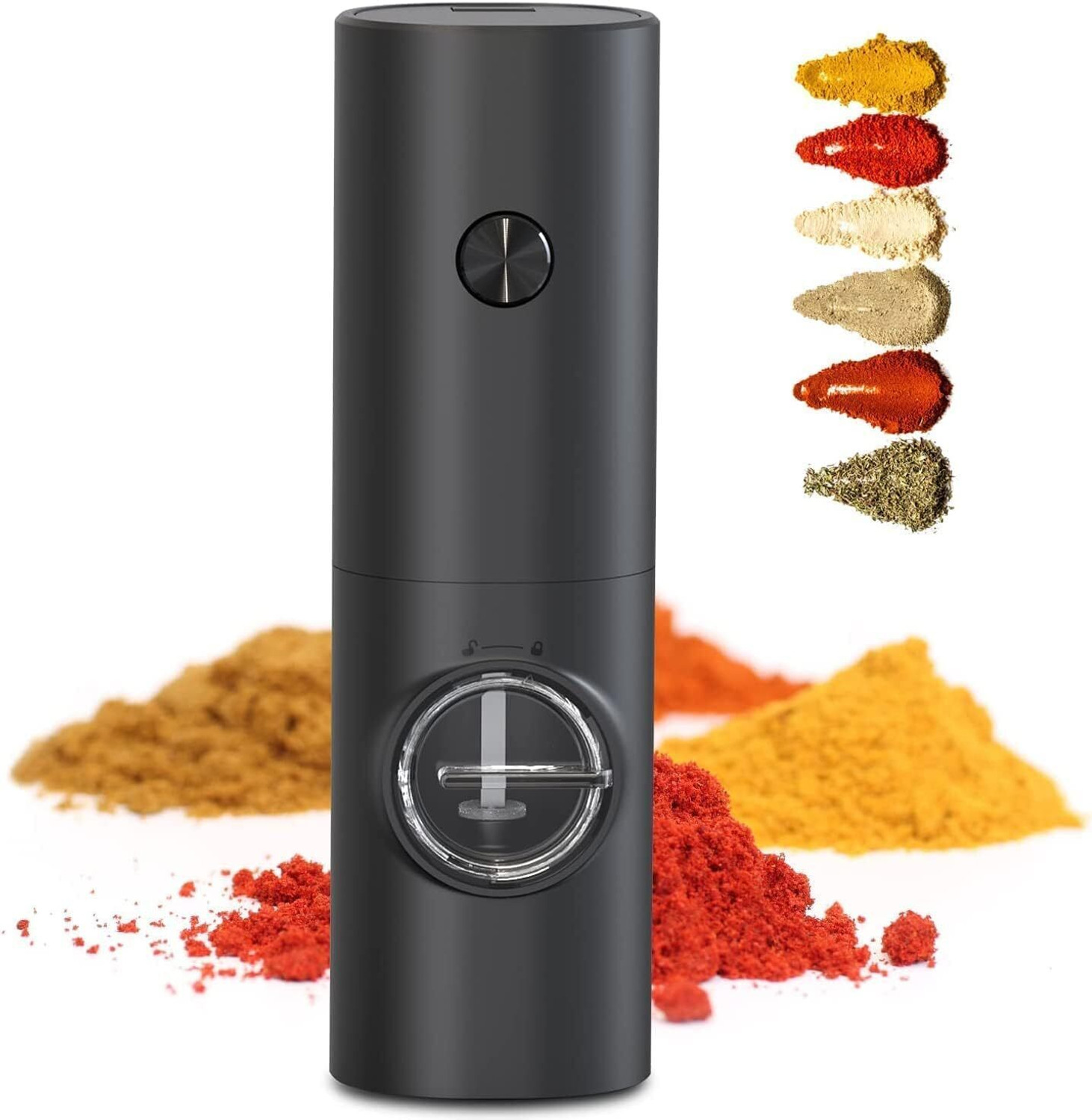 Image of Homevilla Electric Gravity Salt&Pepper Grinder, Adjustable Coarseness, One Hand Operation Stainless Steel, Plastic Electric Mill