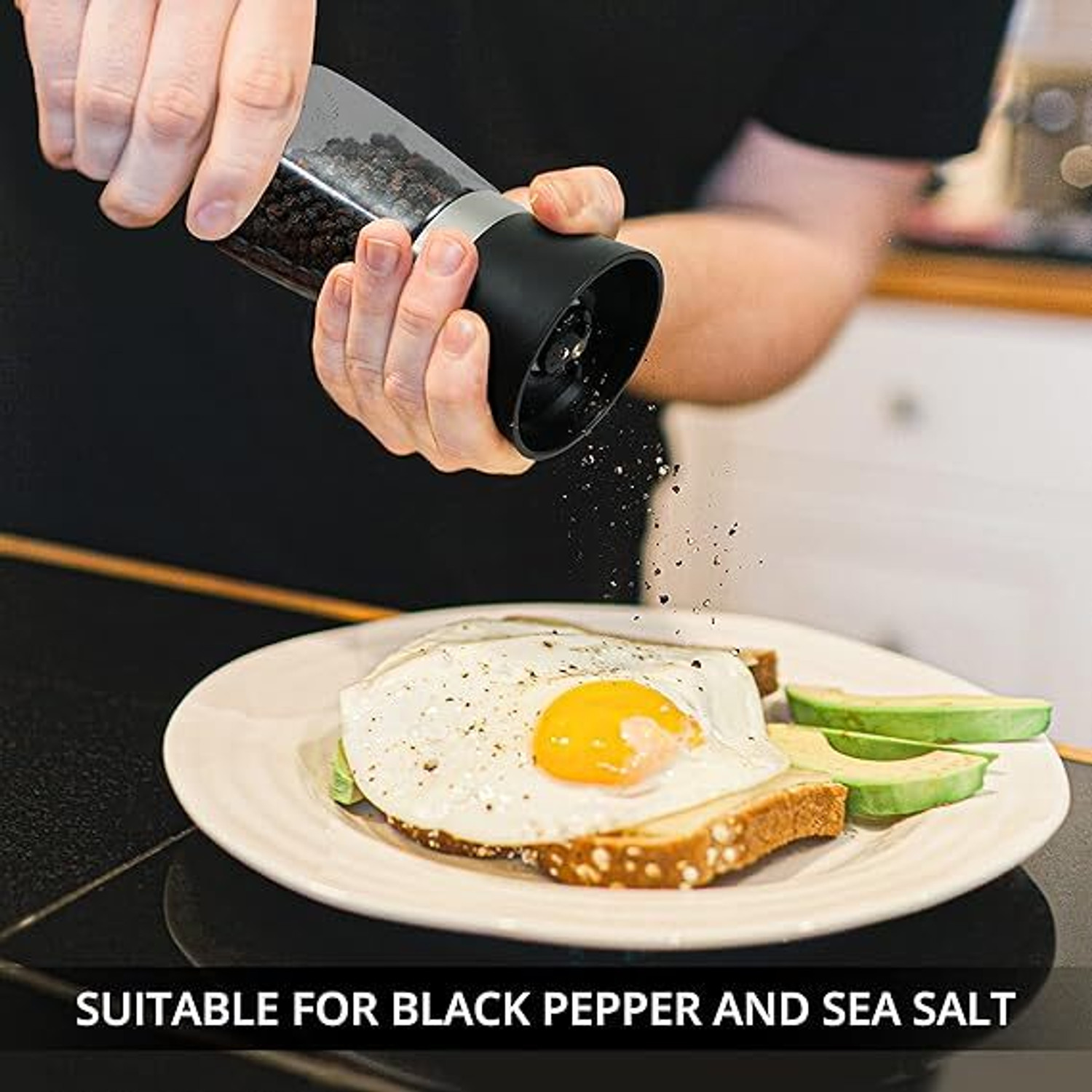 Image of LAKSHMINARAYAN SALES salt Pepper Bottle Mill Shaker with Adjustable Ceramic Blades for Coarseness Glass Traditional Pepper Mill