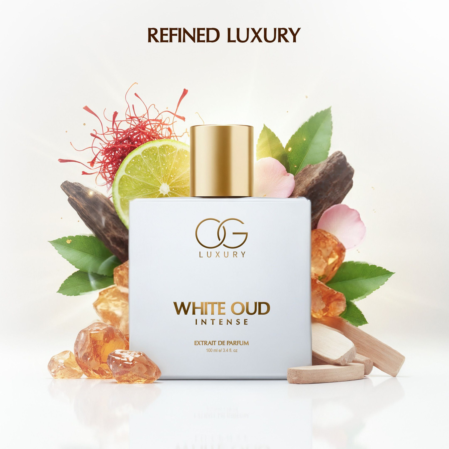 Image of OG LUXURY White Oud Intense Extrait De Parfum, Long lasting Woody Notes Perfume Extrait De Parfum - 100 ml