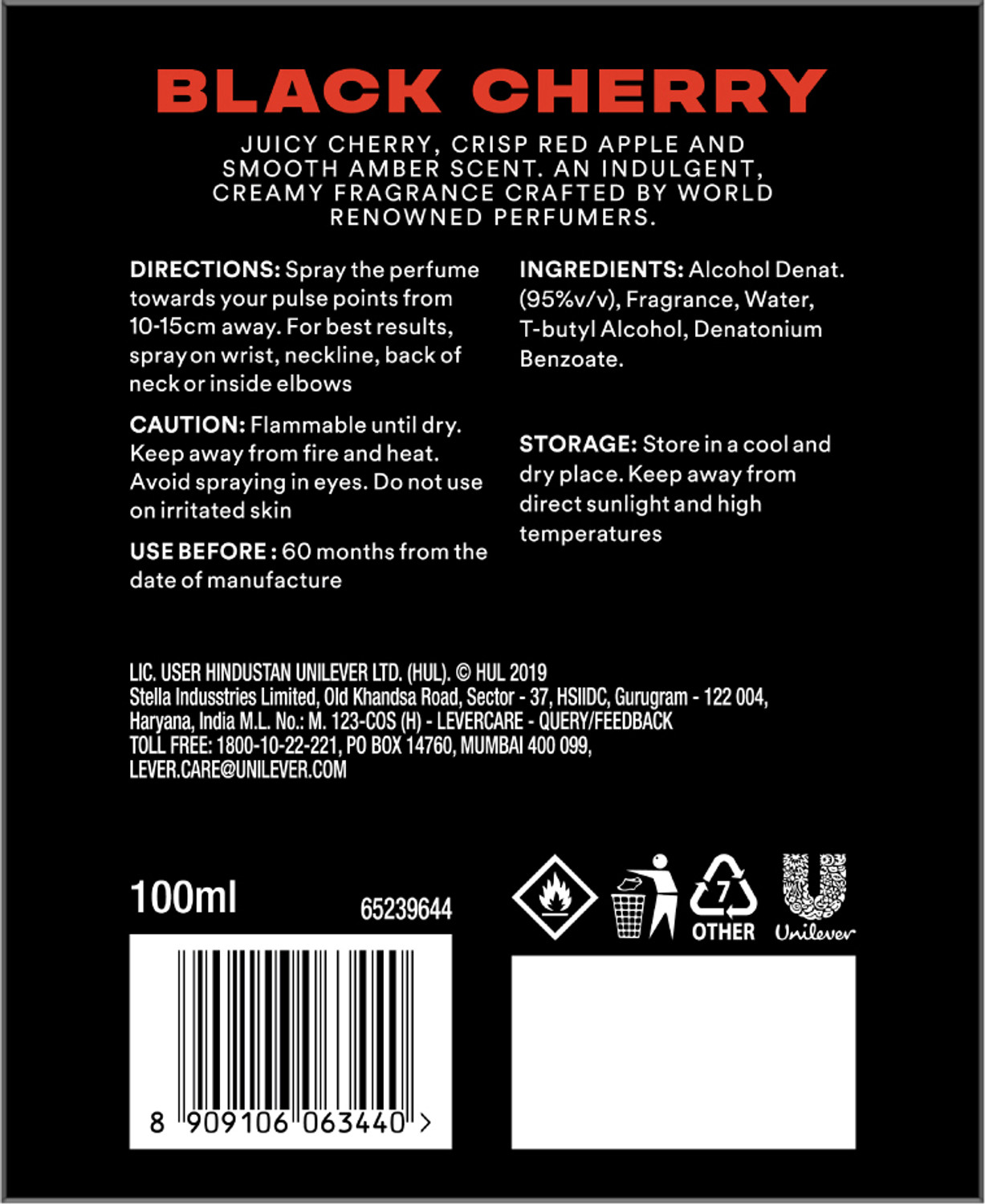 Image of AXE Strong Perfume for Men Black Cherry Woody Fragrance 12Hr Long Lasting Eau de Parfum - 100 ml