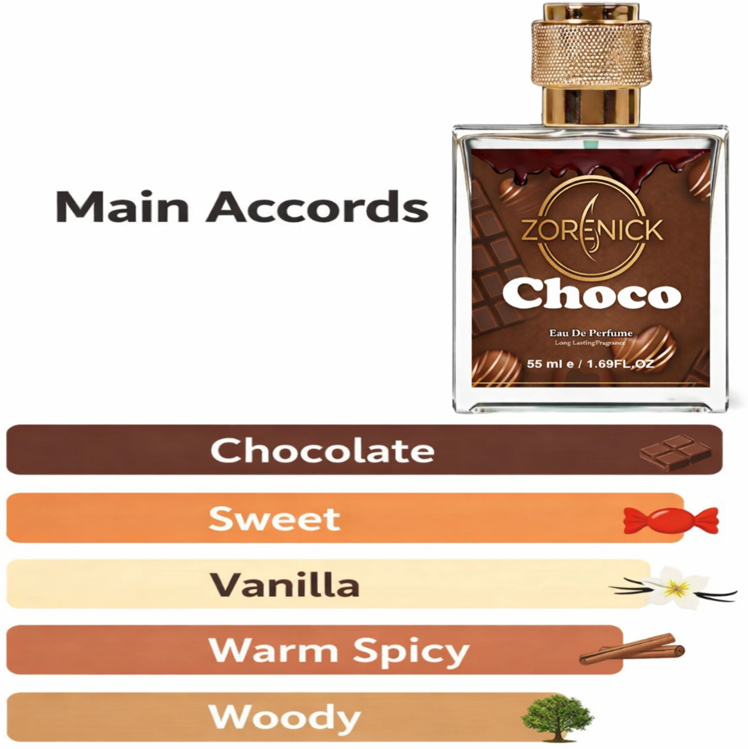Image of ZORENICK Choco Sensation Strong Perfume 55ml Eau de Parfum - 55 ml