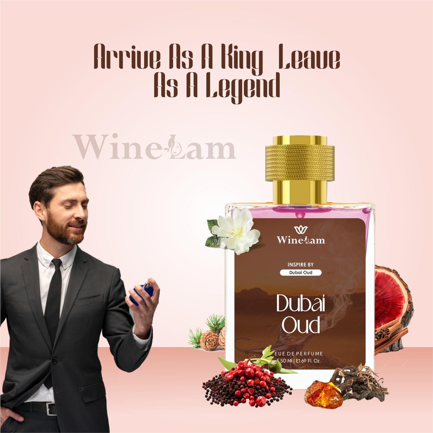 Image of winelam DUBAI OUD LONG LASTING UNISEX Eau de Parfum - 50 ml