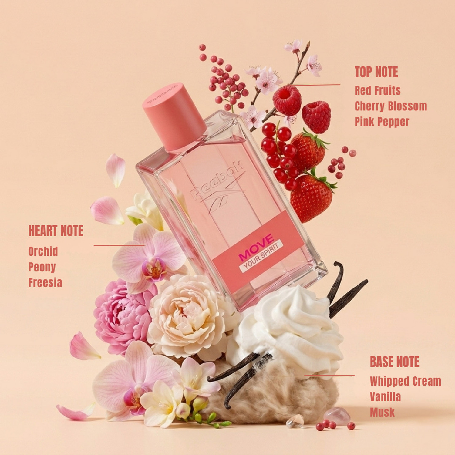 Image of REEBOK Move Your Spirit | Floral Fruity Premium Perfume for Women 100ml Eau de Toilette - 100 ml