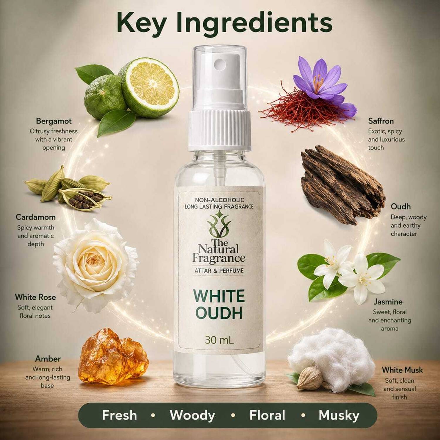 The Natural Fragrance White Oudh 100 ml - Image 2
