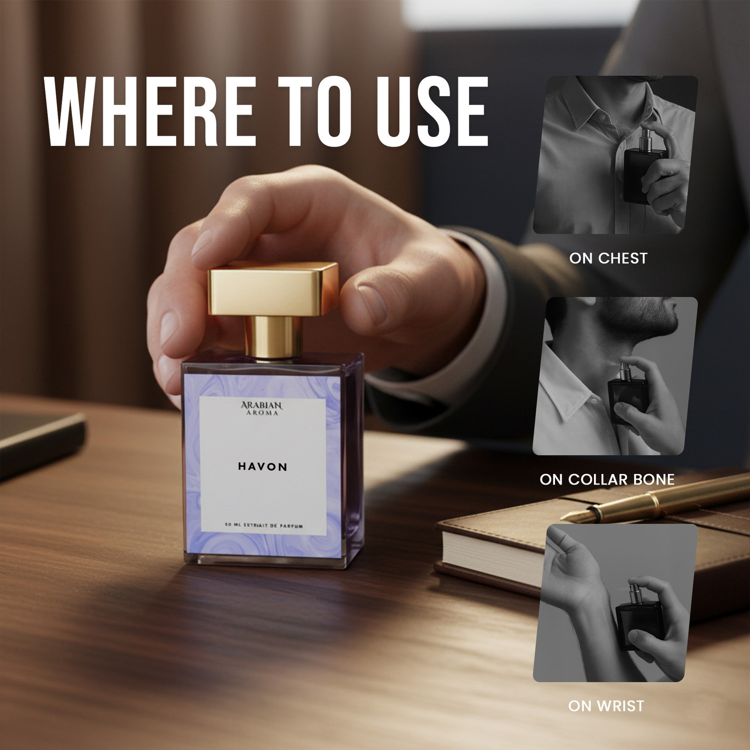 Image of Arabian Aroma Havon Perfume Bold Spicy Freshness Cinnamon With Luxury Notes Extrait De Parfum - 50 ml