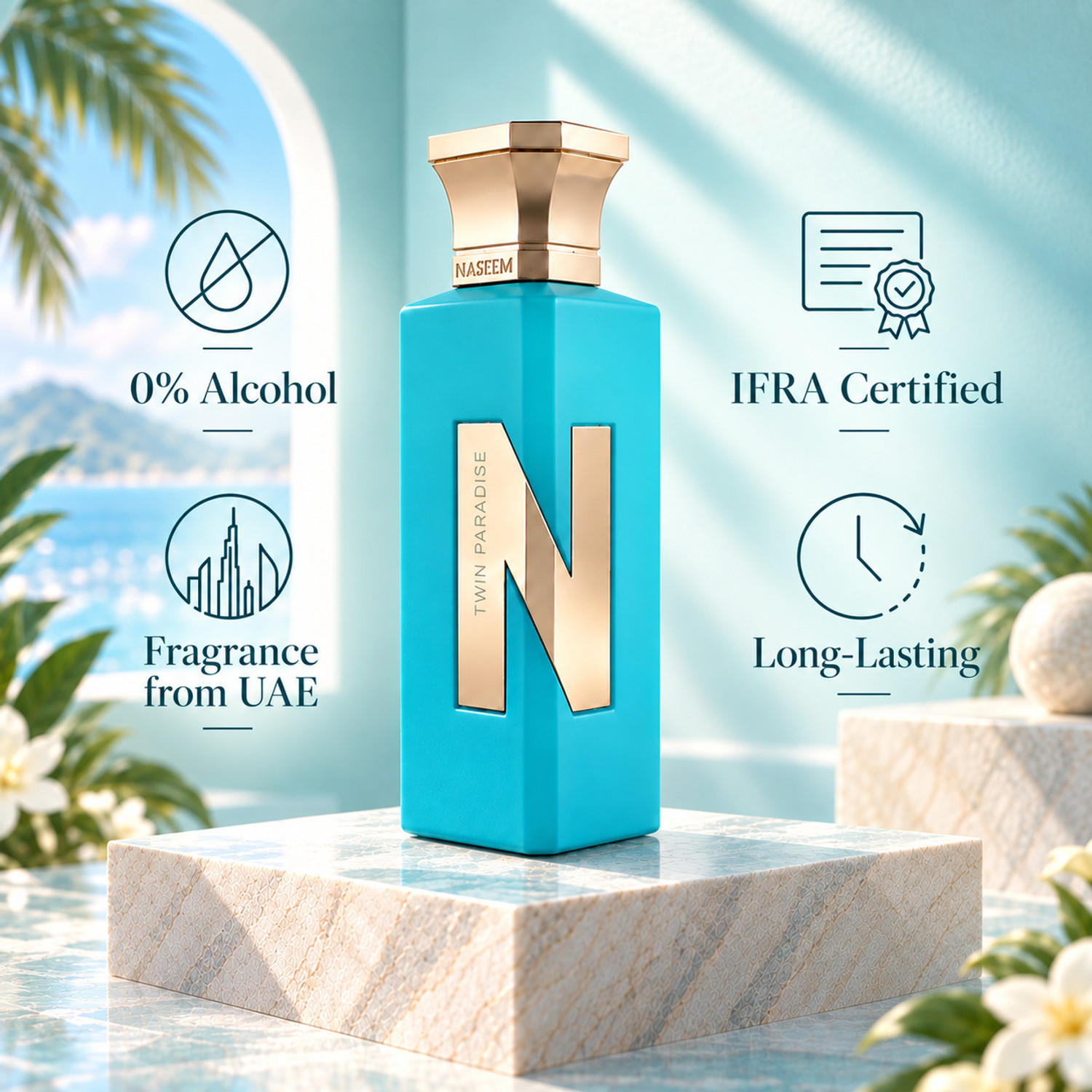 Image of NASEEM Twin Paradise Aqua Perfume Alcohol Free Long-Lasting Eau De Parfum Eau de Parfum - 75 ml (For Men & Women)