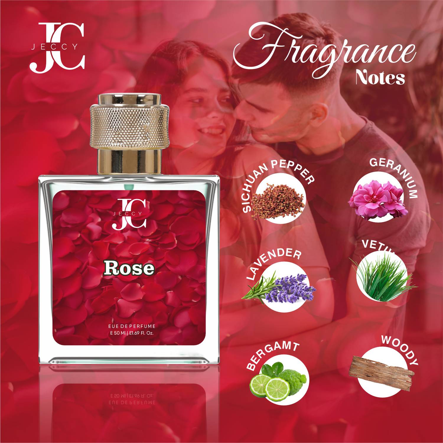 Buy JECCY Red Rose Flower Perfume Unisex Long-lasting Fragrance