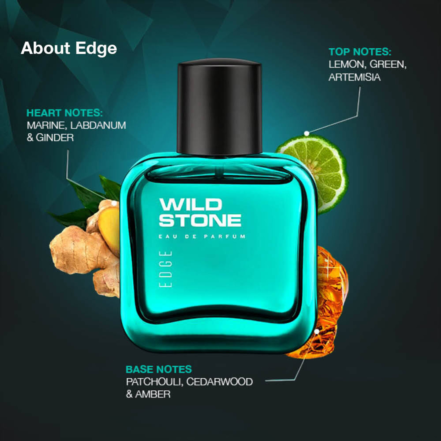 Image of Wild Stone Edge Parfume with 2 Designer Rakhi Set | Raksha Bandhan Gift Pack | Eau de Parfum - 50 ml