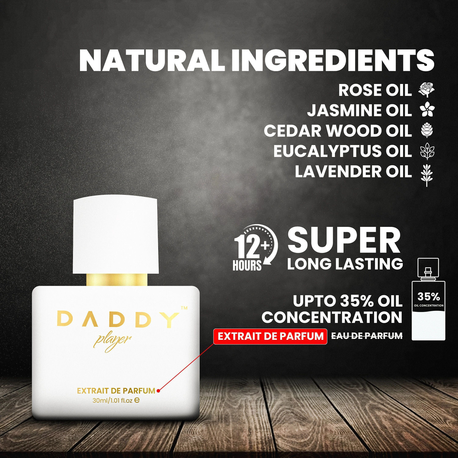 Image of DADDY Player & original Premium Long Lasting Fragrance Spray combo Extrait De Parfum - 60 ml