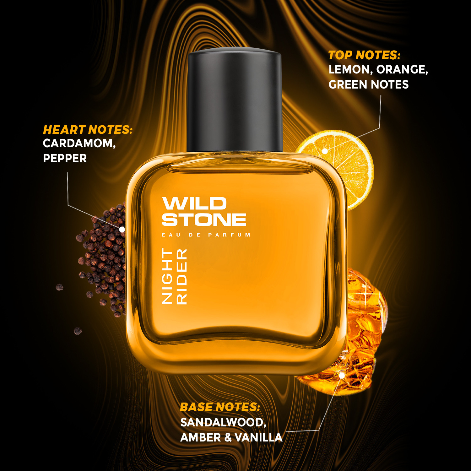 Image of Wild Stone Night Rider Perfume For Men | Long-Lasting Fragrance | Eau de Parfum - 50 ml