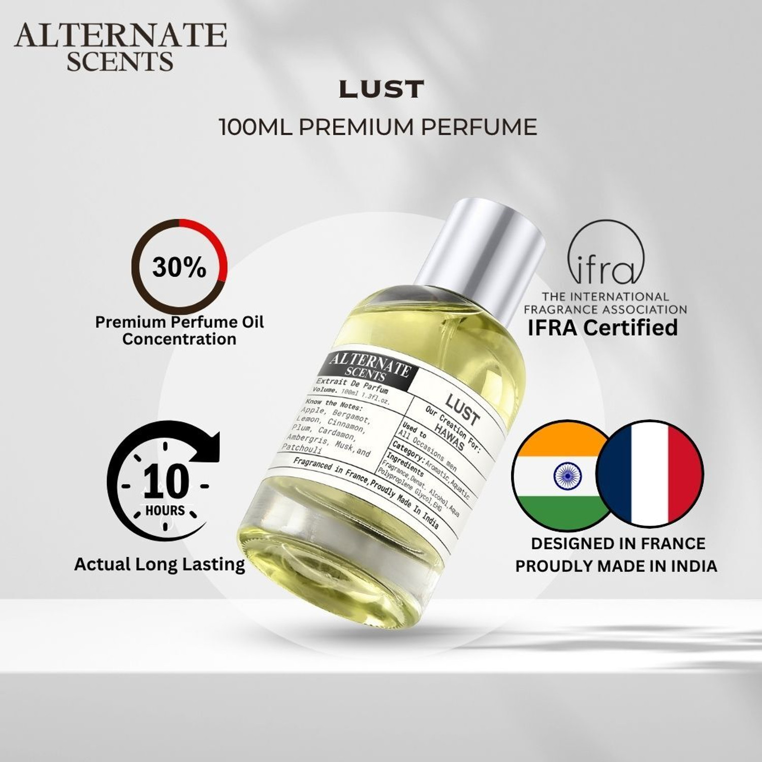 Image of Alternate Scents LUST Perfume Strong & long Lasting with 30% Oil Concentration Perfume - 100 ml