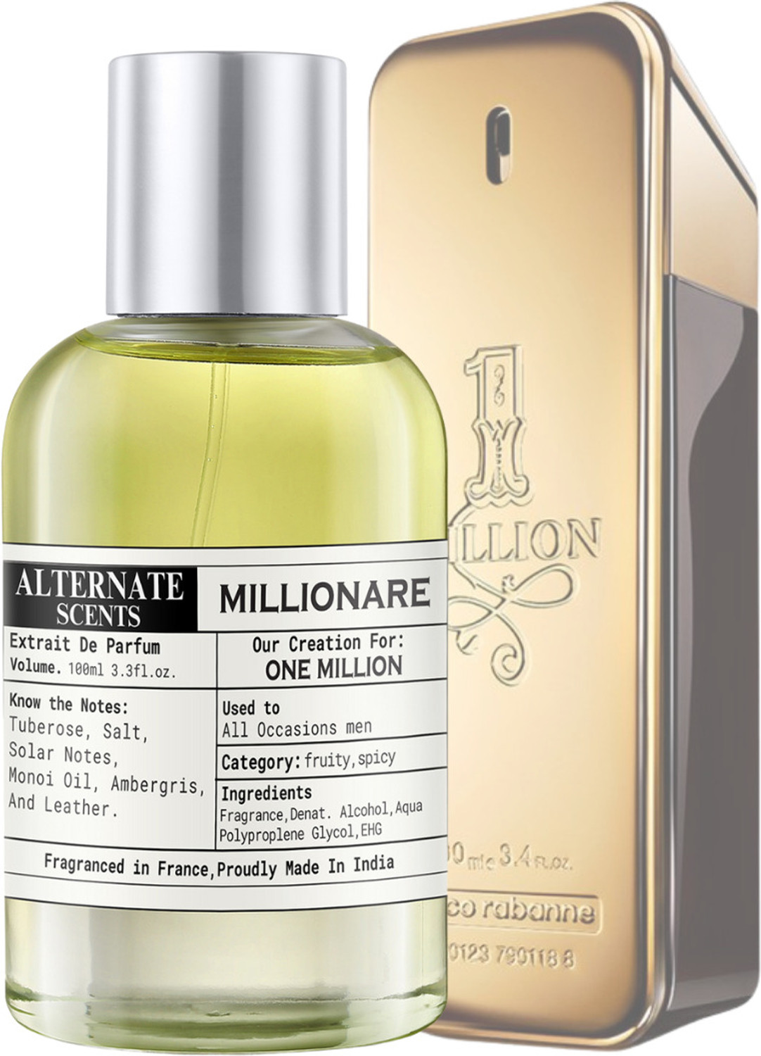 Image of Alternate Scents MILLIONARE Long Lasting Perfume 30% Oil Concentration Perfume - 100 ml