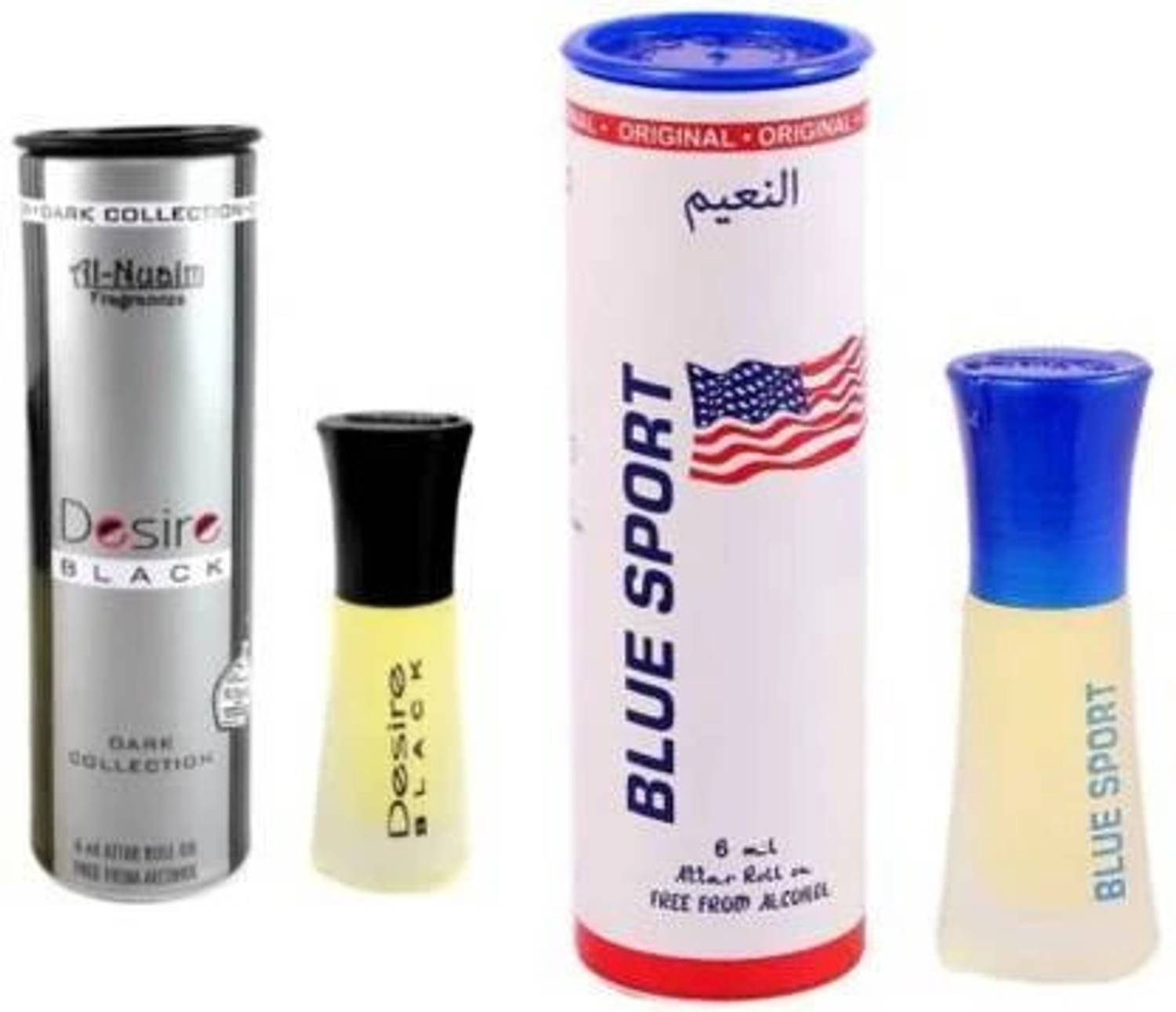 Al Nuaim Black Desire & Blue Sport Alcohol Free (6ml*2) Perfume - 12 ml