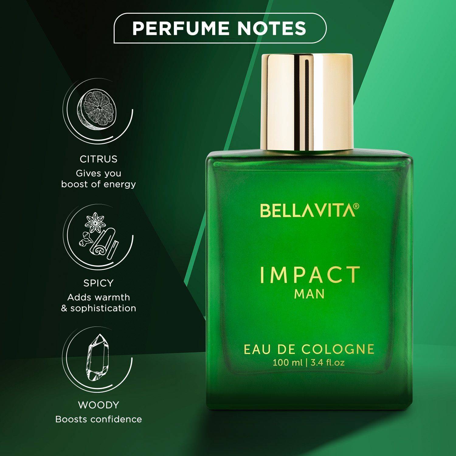 BELLAVITA Impact Eau De Cologne 100 ml - Image 2