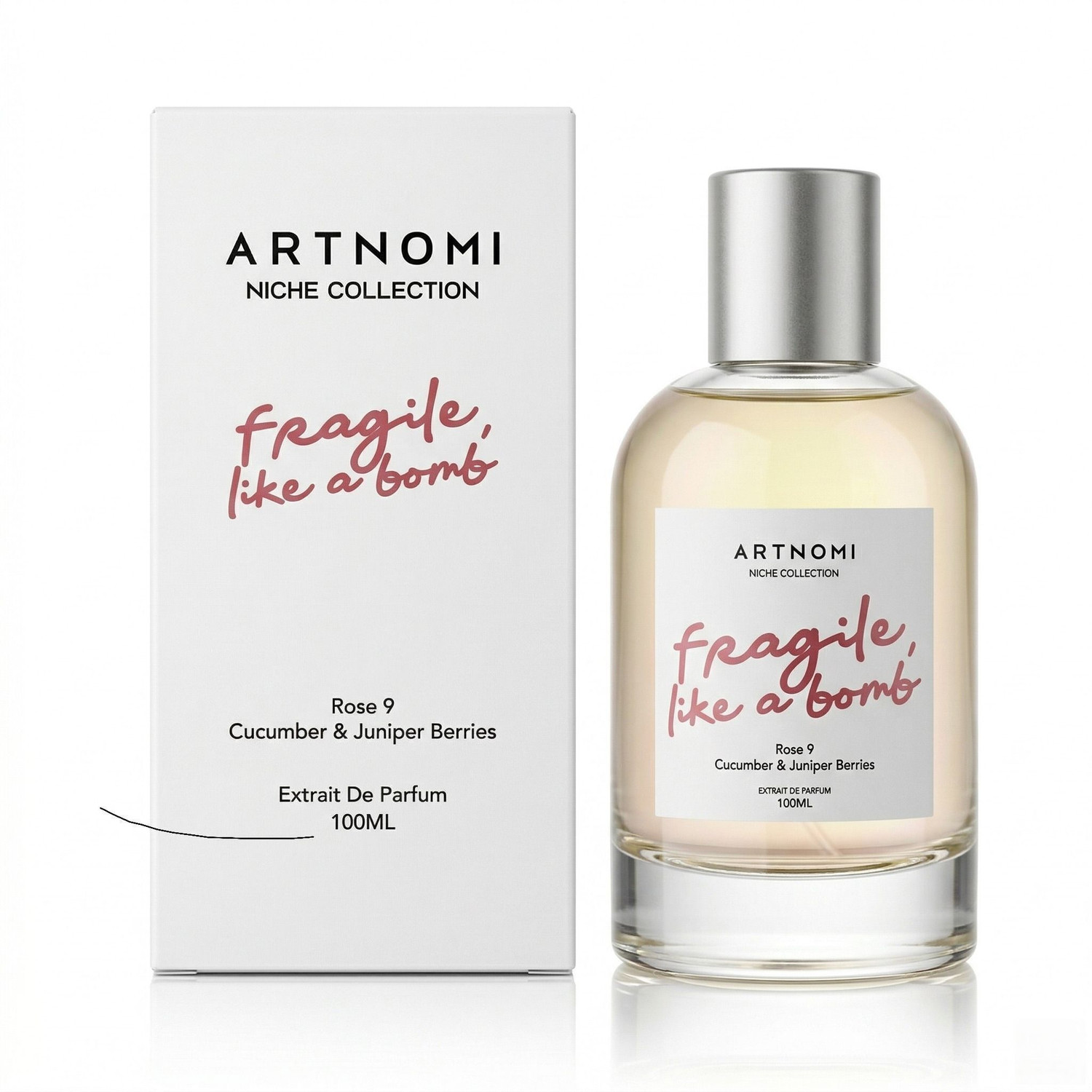 Image of Artnomi Fragile Like a Bomb Long Lasting 30% Concen | Cucumber, Rose & Juniper Berries Extrait De Parfum - 100 ml