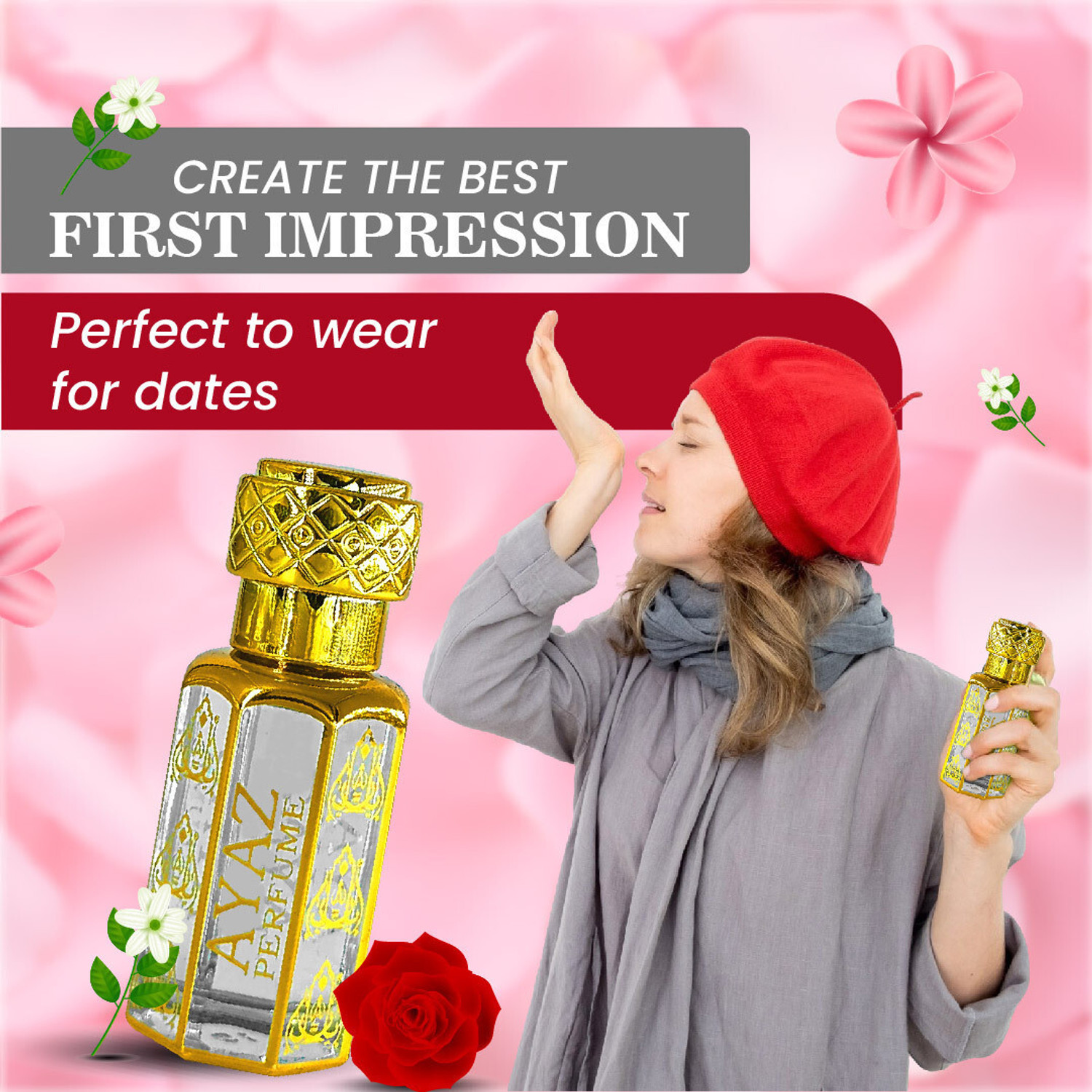 Image of Ayaz Luxury Rose Perfume for Women| Floral & Sweet EDP Long-Lasting Fragrance Scent Floral Attar