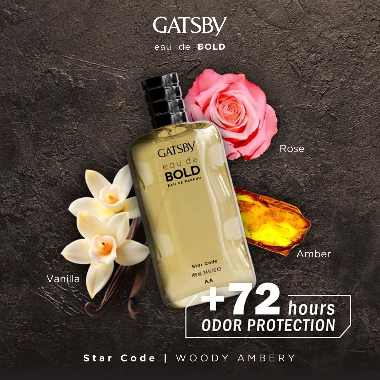 Image of GATSBY Japan's No.1 Bold EDP Star Code | Luxurious Perfume | 72 hours Odor Protection | Eau de Parfum - 100 ml