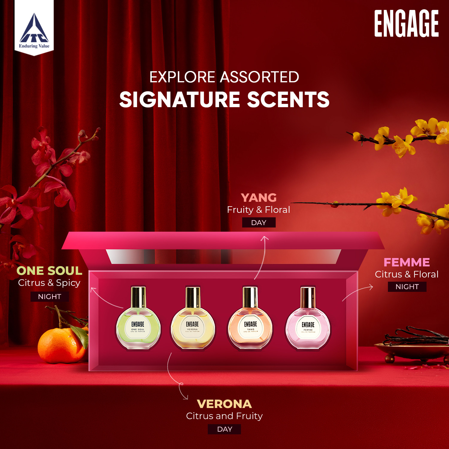 Image of Engage Luxury Assorted Gift Set (25mlX4) 4 Unique Long Lasting EDPs Eau de Parfum - 100 ml