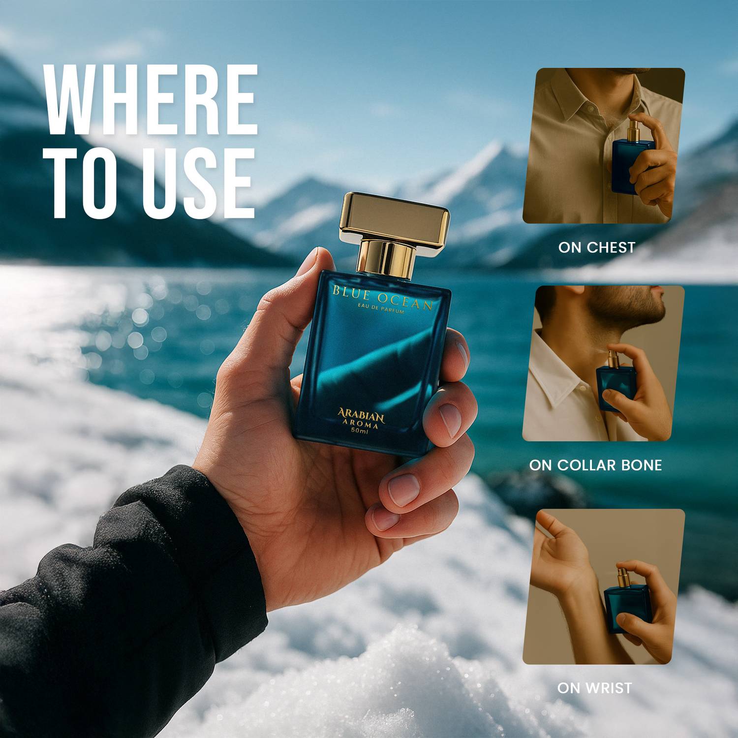 Arabian Aroma Alpha Male & Blue Ocean Perfume Set for Men, 100 ml - Image 4