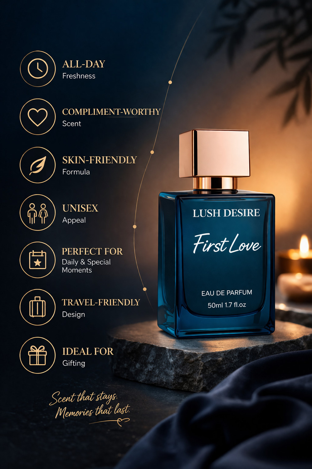 Image of Lush Desire First Love |24+Hrs Long Lasting Perfume|Unisex | Luxury Perfume Eau de Parfum - 50 ml