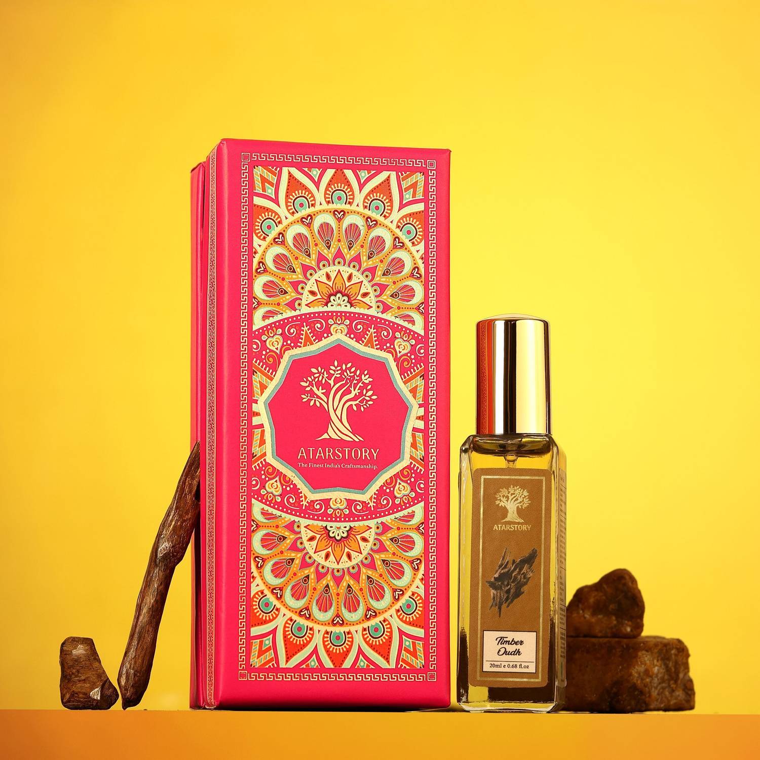 ATARSTORY Timber Oudh Long Lasting Perfume Unisex | Premium Fragrance Spray Woody & Spicy Perfume  -  20 ml
