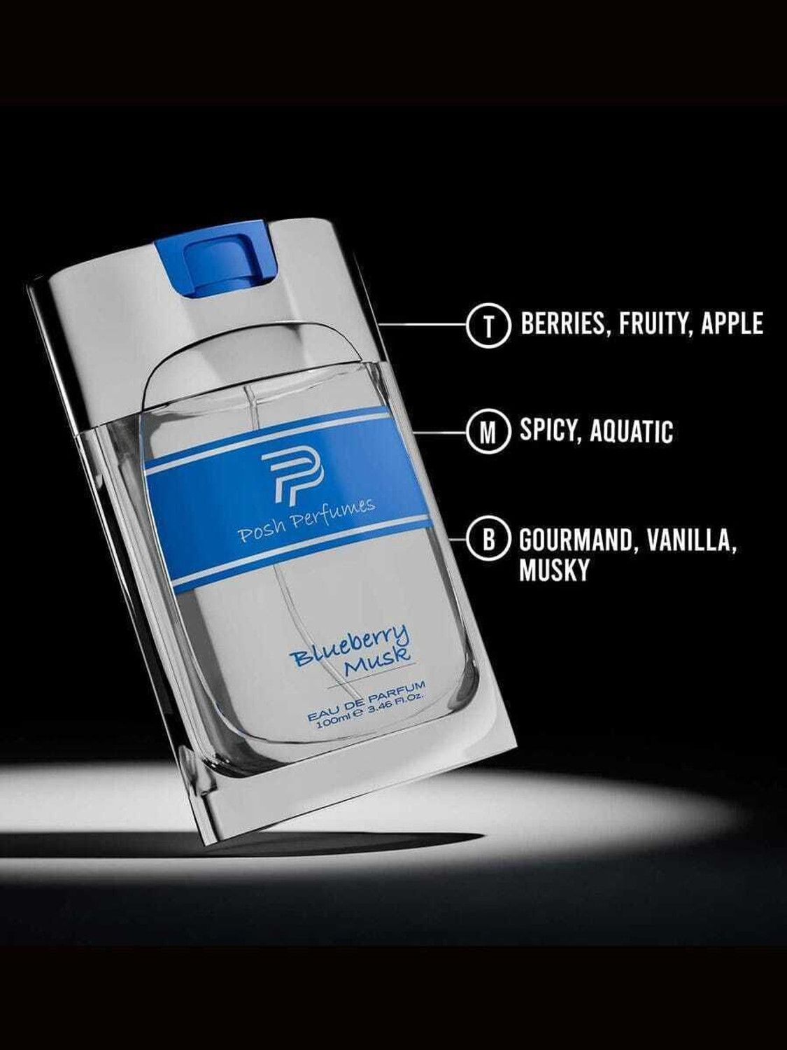 Image of Al-Nuaim Blueberry Musk Posh Perfume | Long Lasting Fragrance Eau de Parfum - 100 ml
