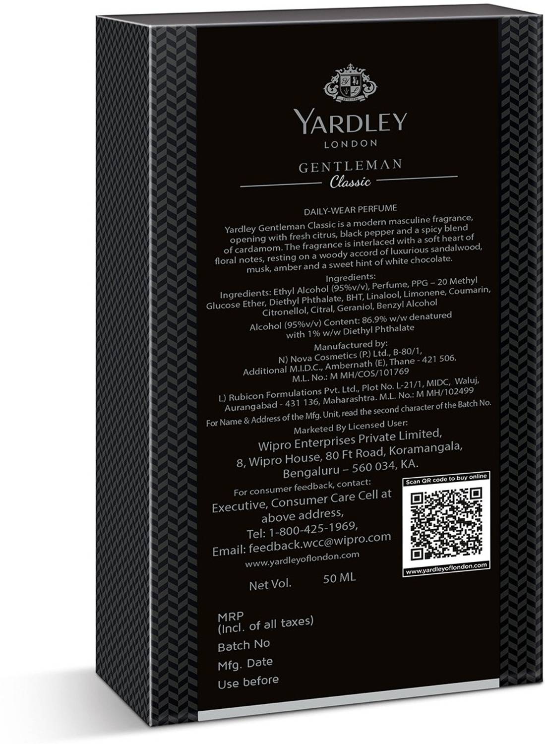 Yardley Gentleman Classic 50 ml Perfume - Image 3