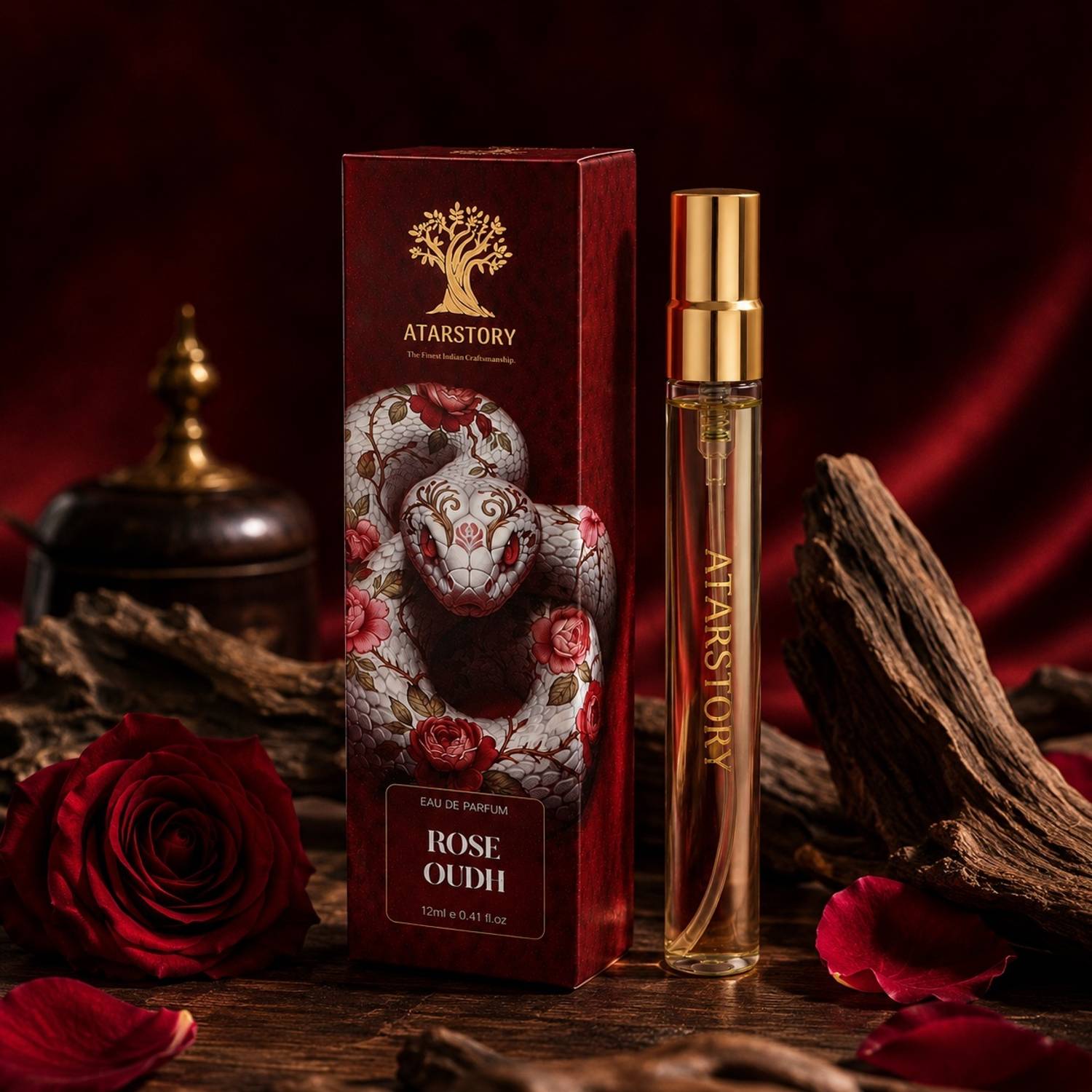 ATARSTORY Rose Oudh Eau de Perfume Long Lasting Fragrance for Men & Women Luxury Gifting Perfume  -  11.96 ml