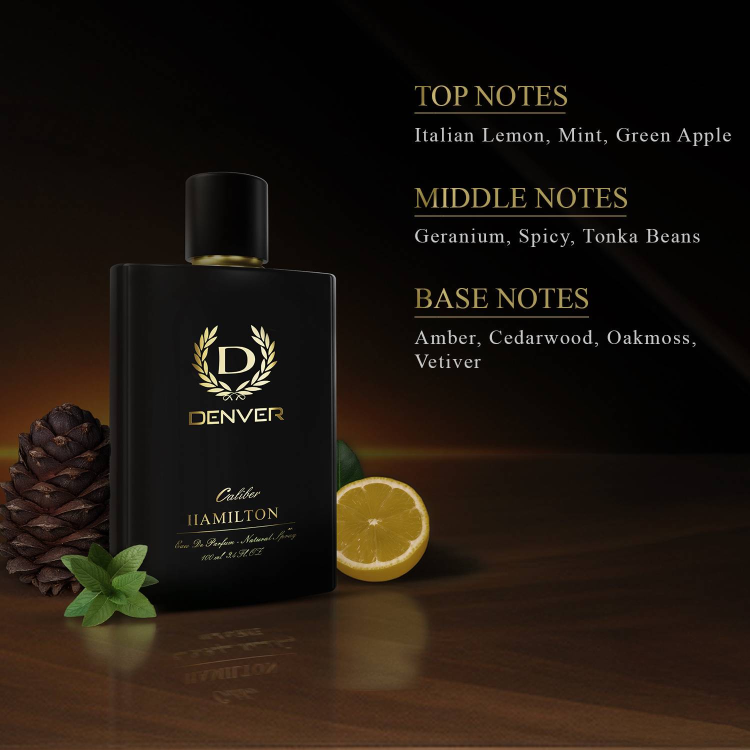 DENVER Hamilton Deo 180ml & Caliber Perfume 100ml Body Spray - Image 3