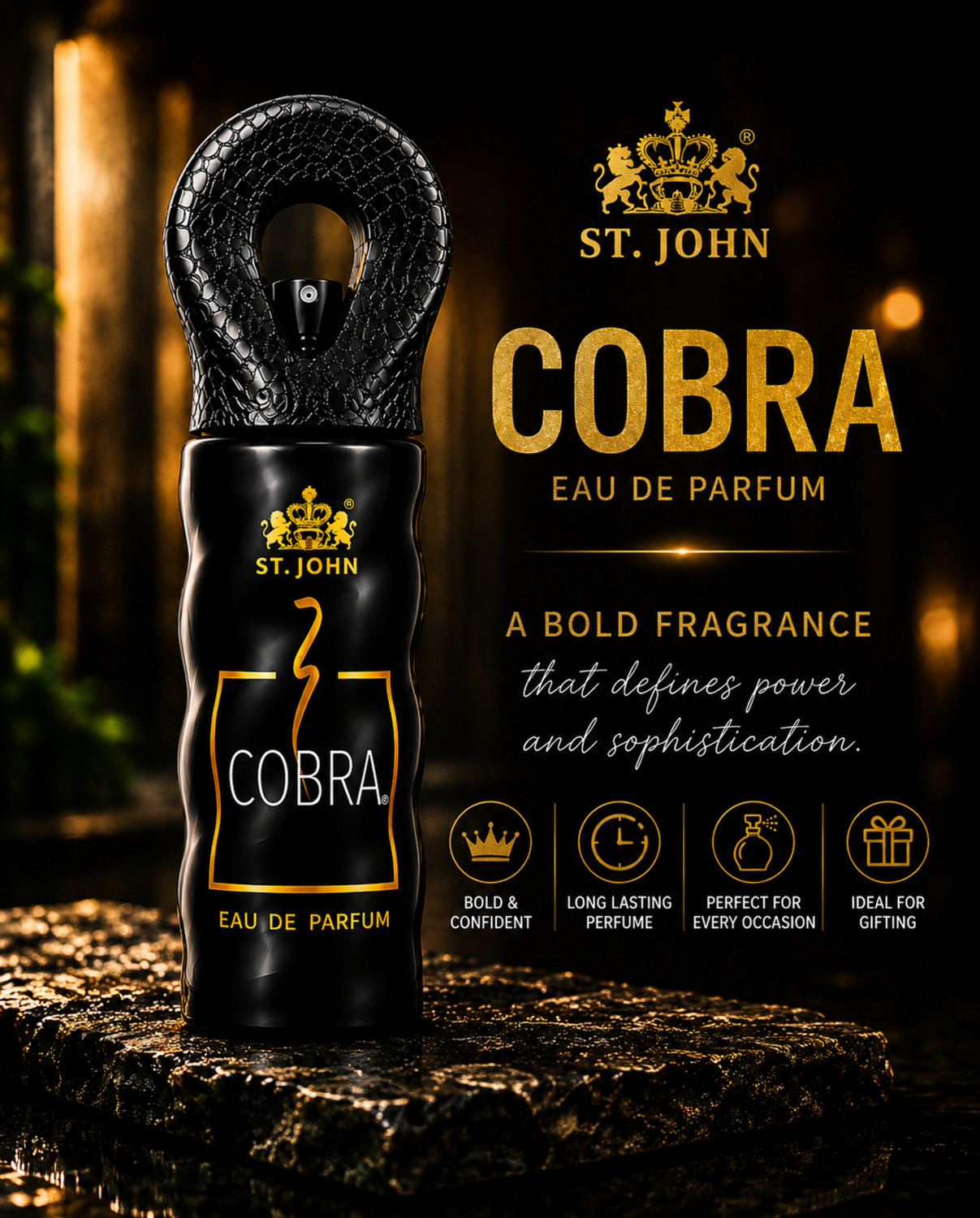 Image of ST-JOHN Cobra Perfume Long Lasting Eau de Parfum - 80 ml