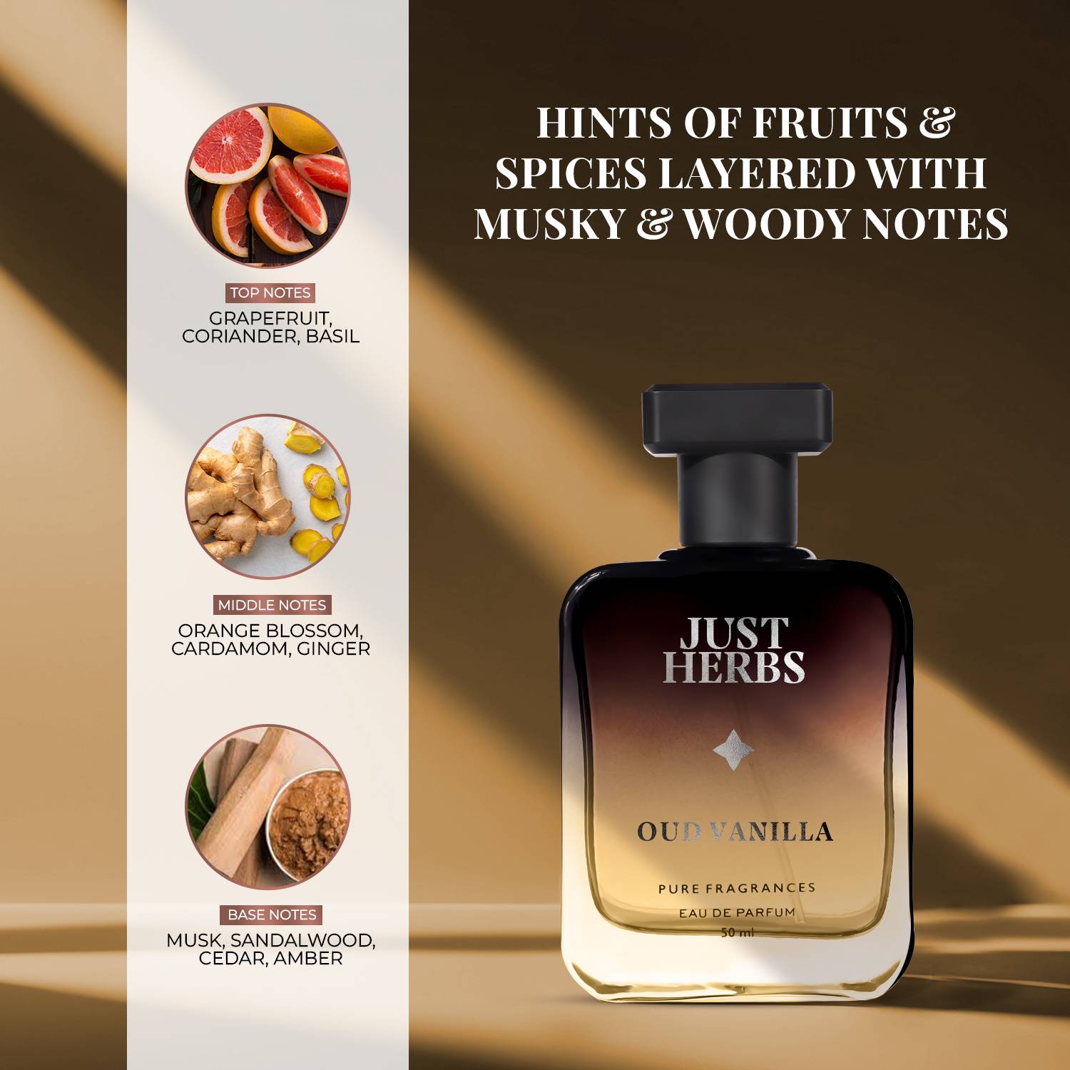 Just Herbs Intense Oud Vanilla Eau de Parfum - 50 ml - Image 4