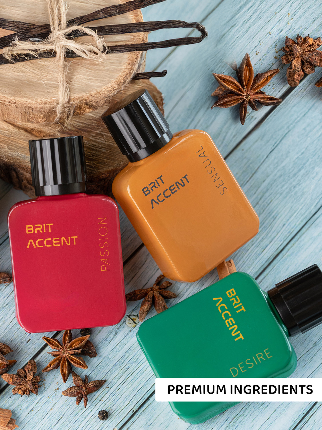 Image of BRIT ACCENT |Grandeur Premium Collection Gift Set|3 X 50 ML| #Passion #Sensual #Desire| Extrait De Parfum - 150 ml