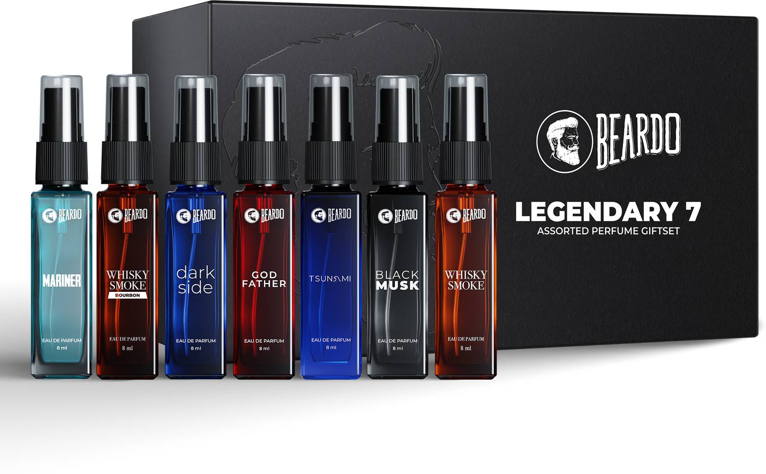 BEARDO Legendary Assorted Perfume Gift Pack of 7 · 8 ml (56 ml total) - Image 1
