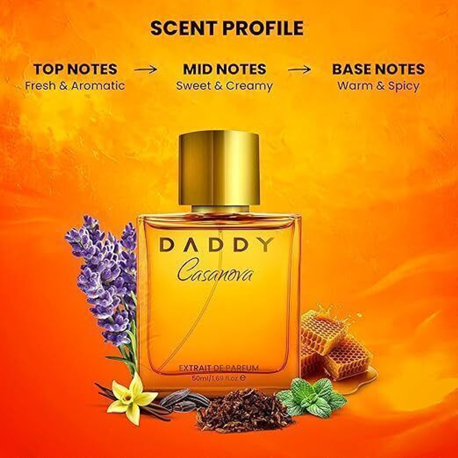 Image of DADDY Casanova Extrait De Parfum for Men | Premium Long Lasting Perfume with Honey Perfume - 50 ml