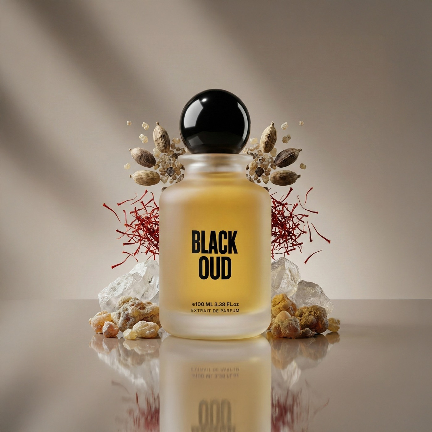 Al oud Premium Black Oud Eau de Parfum with Musk, Saffron & Smoky Incense Extrait De Parfum  -  100 ml