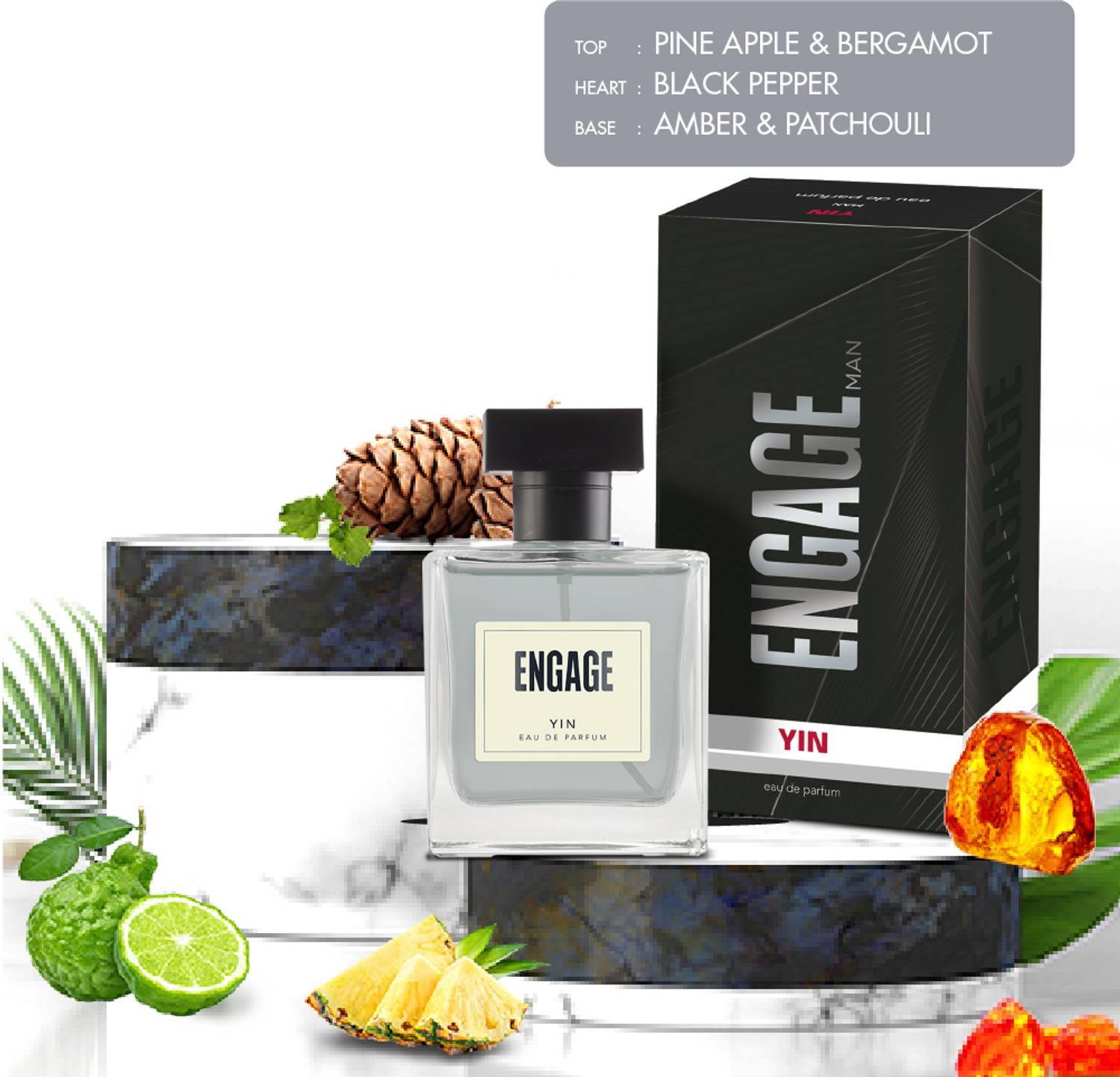 Engage Yin Fresh Patchouli Long Lasting Eau de Parfum 100 ml - Image 3